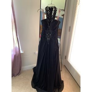 Black beaded gown